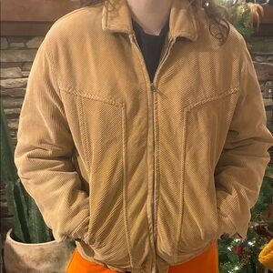 Vintage Corduroy Bomber Jacket - Tan